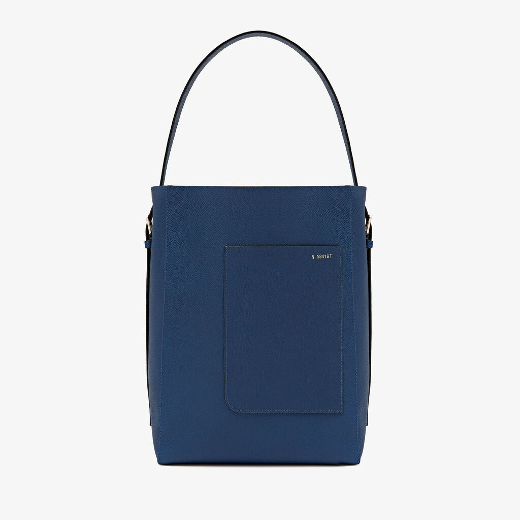 Valextra Borsa a secchiello da Donna in Pelle Blu Zaffiro | Valextra Soft Black Friday Prezzi