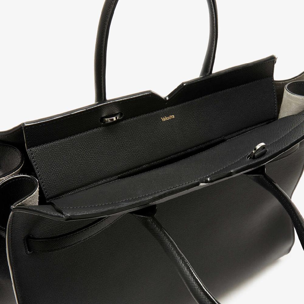 Valextra Borsa due manici grande da Donna di Lusso in Pelle Nera | Valextra In vendita