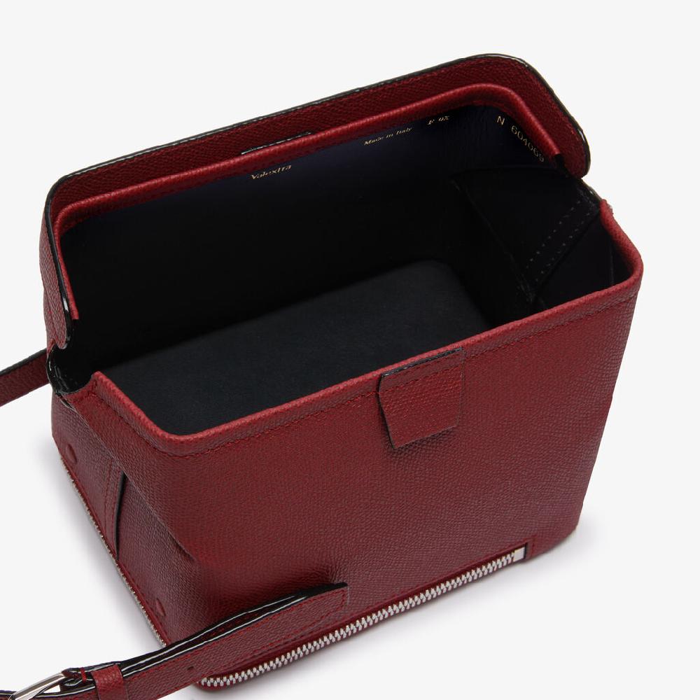 Valextra Borsa tracolla Donna di Lusso Pelle Bordeaux | Valextra Tric Trac Duty-free
