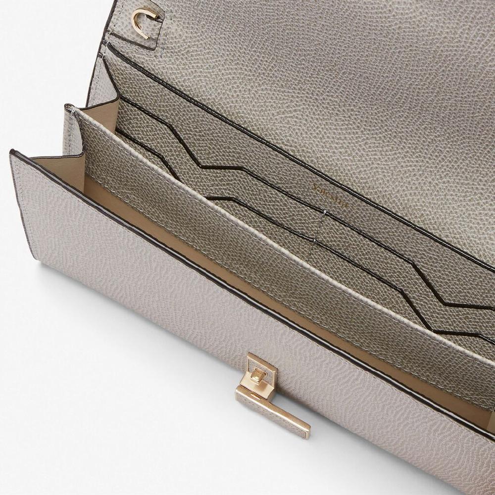 Valextra Portafoglio grande in Pelle Grigio chiaro | Valextra Iside Promozione