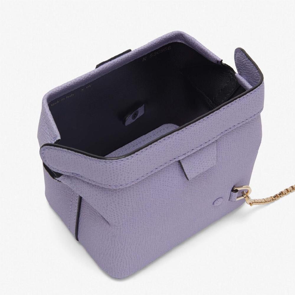 Valextra Borsa a tracolla Nano in Pelle Lilla | Valextra Tric Trac Convenienza