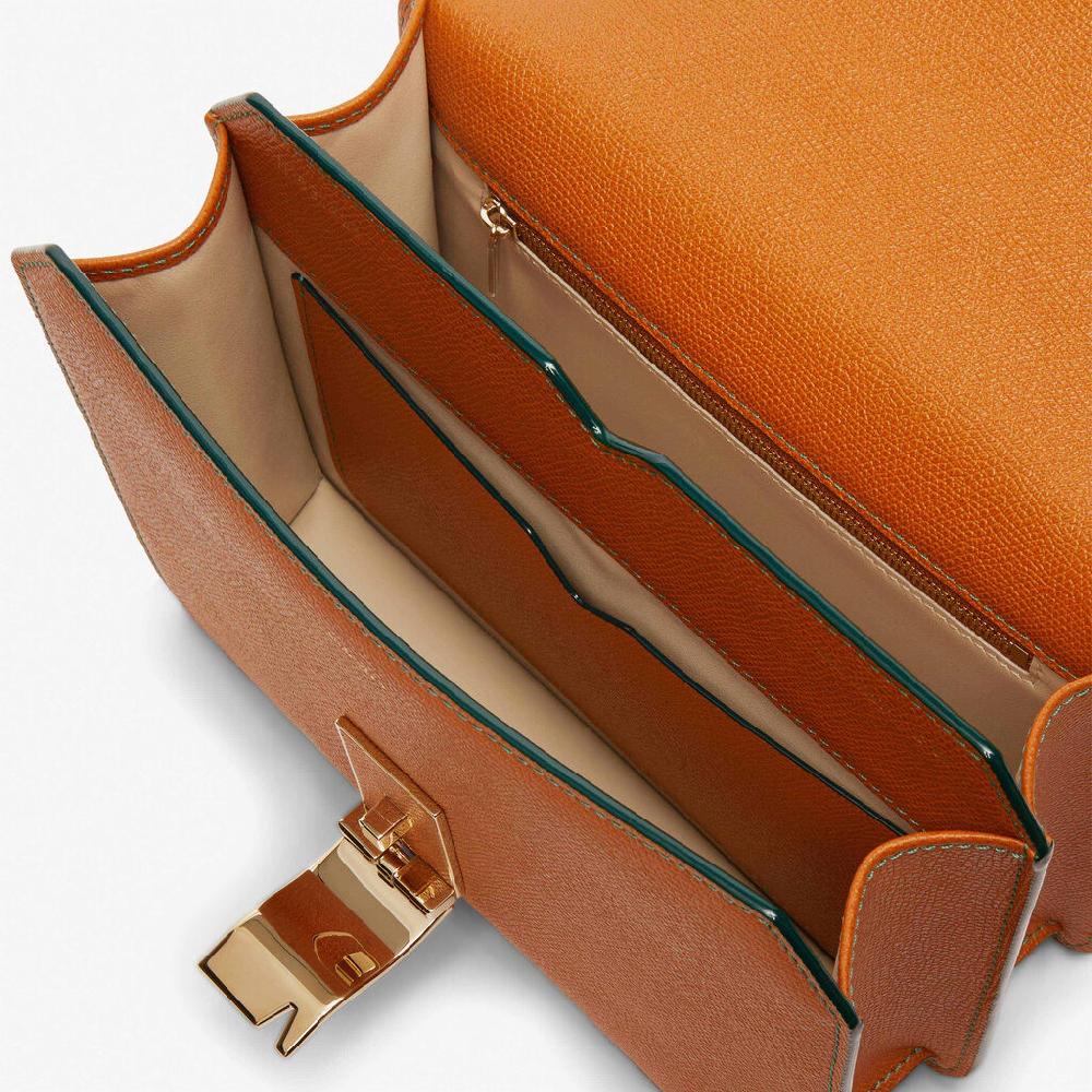 Valextra Borsa a tracolla con scomparti in Pelle Marrone | Valextra NoLo Novità