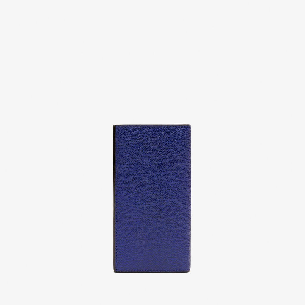 Valextra Portafoglio bifold verticale in Pelle Blu | Valextra Online
