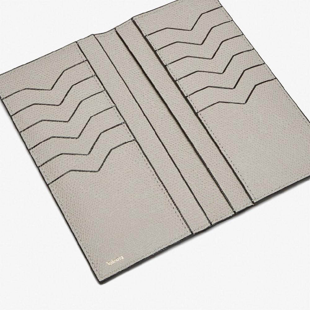 Valextra Portafoglio bifold verticale in Pelle Grigio chiaro | Valextra Outlet