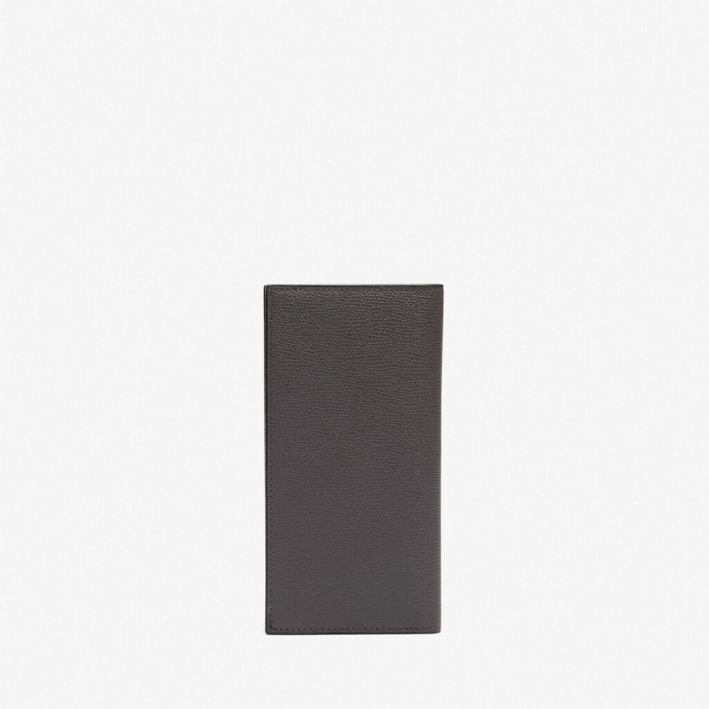 Valextra Portafoglio verticale bifold in Pelle Grigia | Valextra In Vendita
