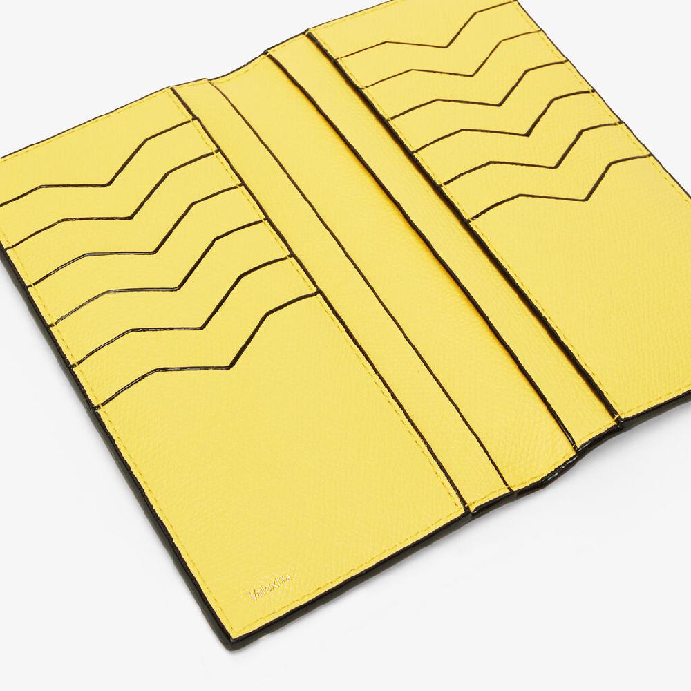 Valextra Portafoglio Bifold in Pelle Gialla con portamonete | Valextra Saldi
