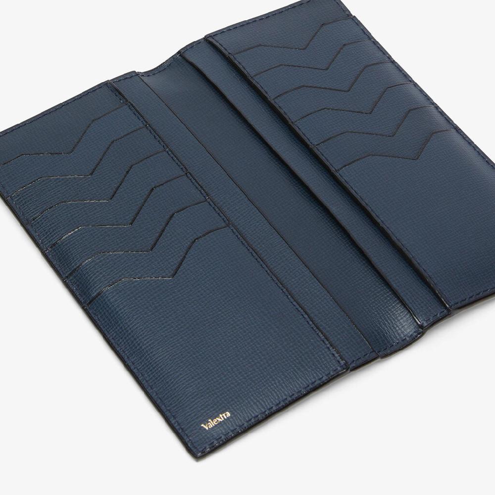Valextra Portafoglio verticale Bifold in Pelle Blu | Valextra Hotsell