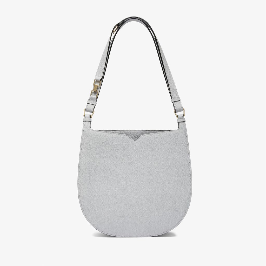 Valextra Borsa tonda da Donna in Pelle Grigia con tasche | Valextra Hobo Vendite Flash