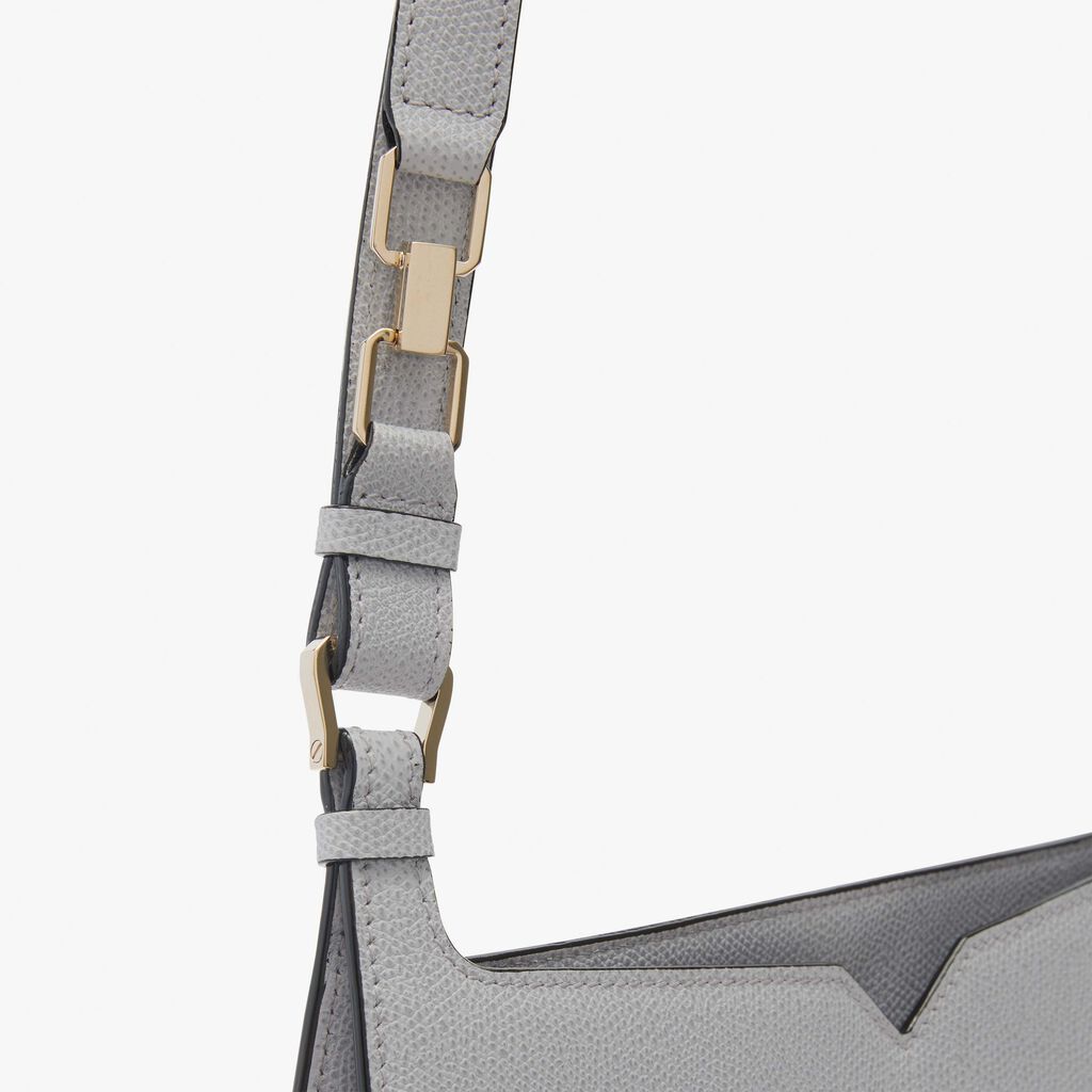 Valextra Borsa tonda da Donna in Pelle Grigia con tasche | Valextra Hobo Vendite Flash
