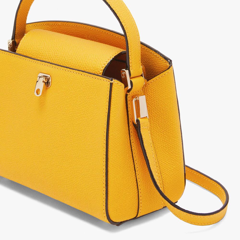 Valextra Borsa a tracolla da Donna in Pelle Gialla | Valextra Brera In Saldo