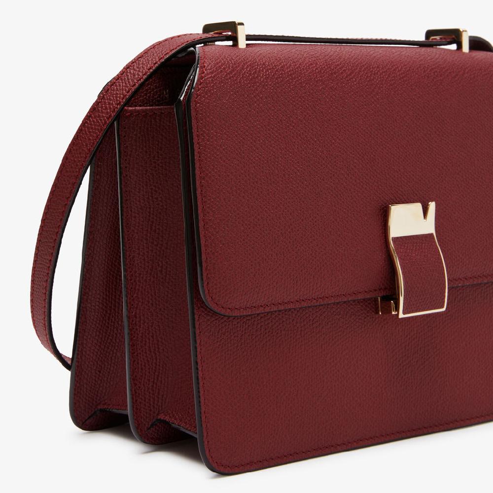 Valextra Borsa a tracolla da Donna di Lusso in Pelle Bordeaux | Valextra Moda