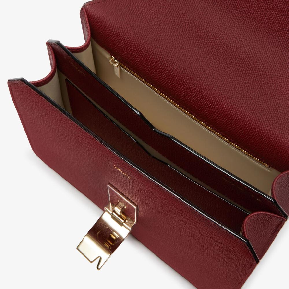 Valextra Borsa a tracolla da Donna di Lusso in Pelle Bordeaux | Valextra Moda