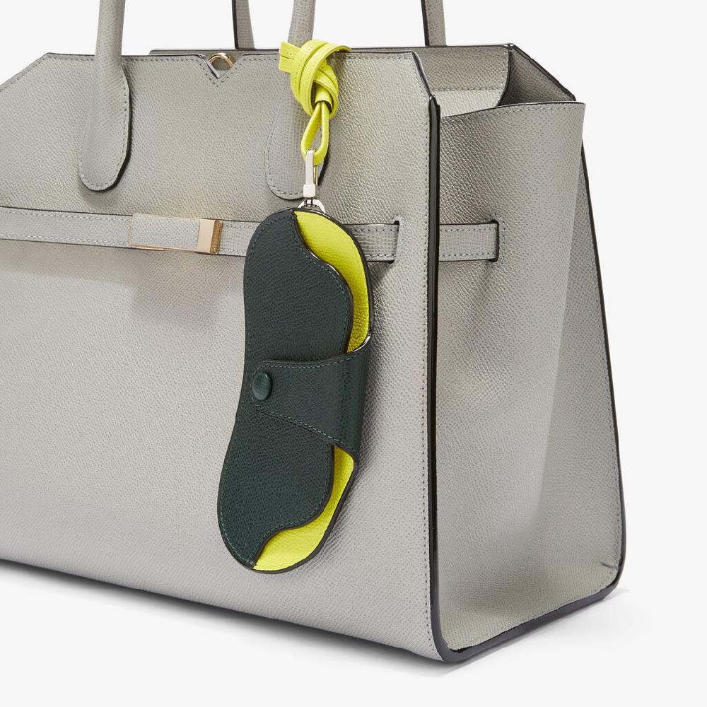 Valextra Custodia occhiali di Lusso in Pelle Verde e Gialla lime | Valextra Offerta speciale