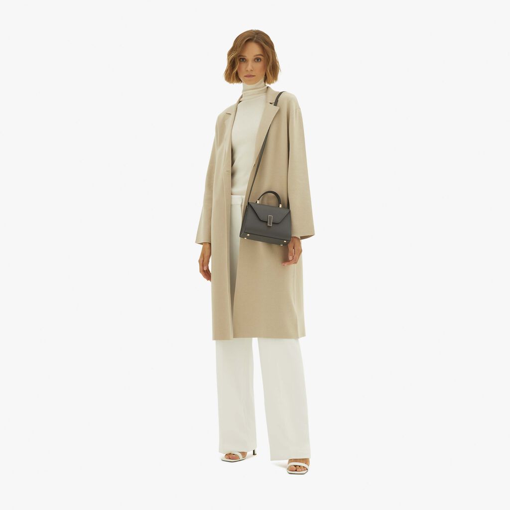 Valextra Borsa a mano elegante in Pelle Grigia | Valextra Iside Vendite stagionali