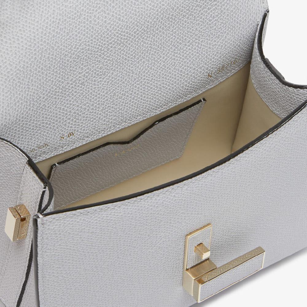 Valextra Borsetta a tracolla in Pelle Grigia Sasso | Valextra Iside Cyber Monday
