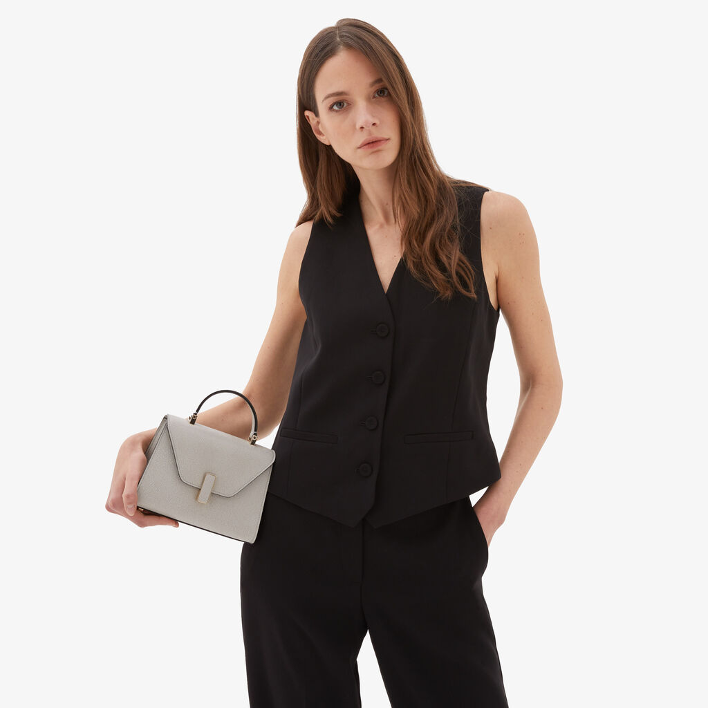 Valextra Borsa a mano Micro in Pelle Grigia | Valextra Iside Offerta natalizia