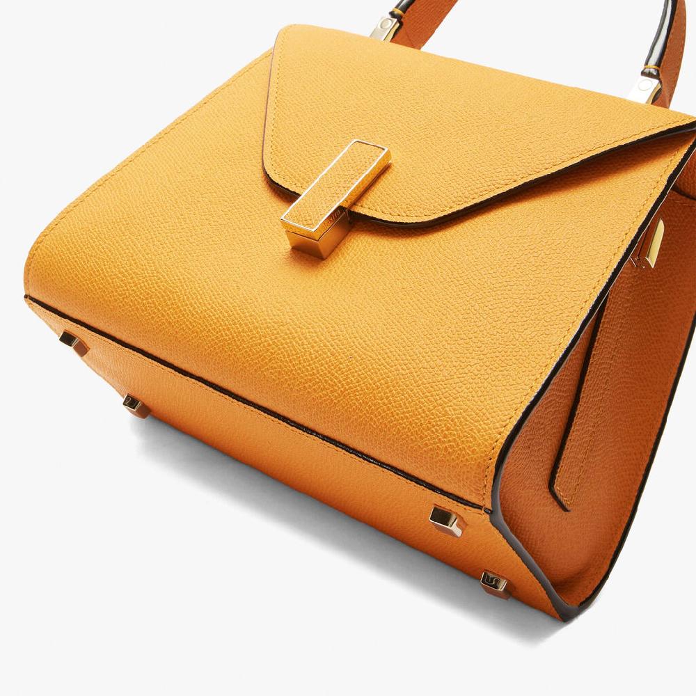 Valextra Borsa a mano Mini in Pelle Gialla con tracolla | Valextra Iside Offerta Pasqua