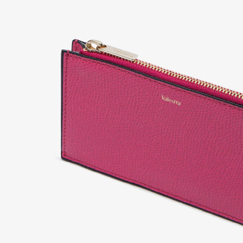 Valextra Porta carte da Donna con zip di Lusso in Pelle Rosa | Valextra Offerta per la Festa della Mamma