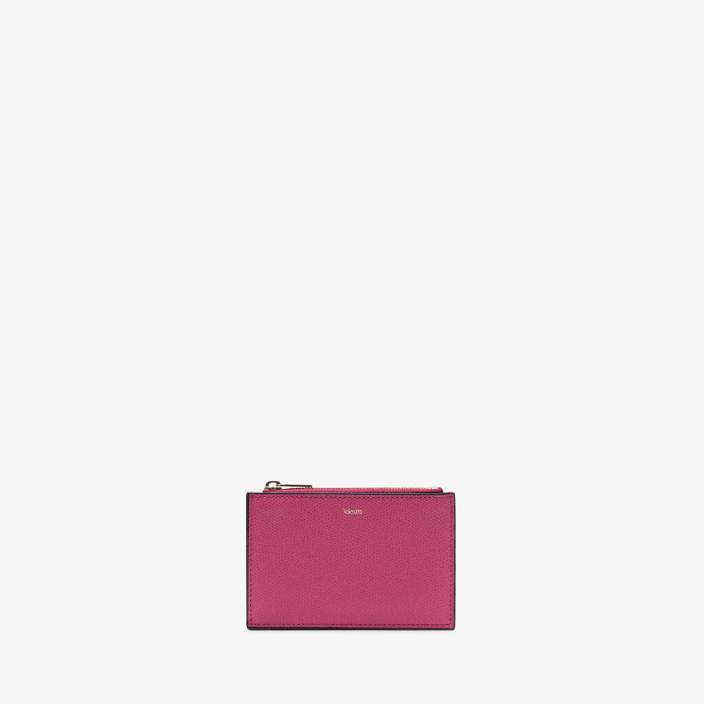 Valextra Porta carte da Donna con zip di Lusso in Pelle Rosa | Valextra Offerta per la Festa della Mamma
