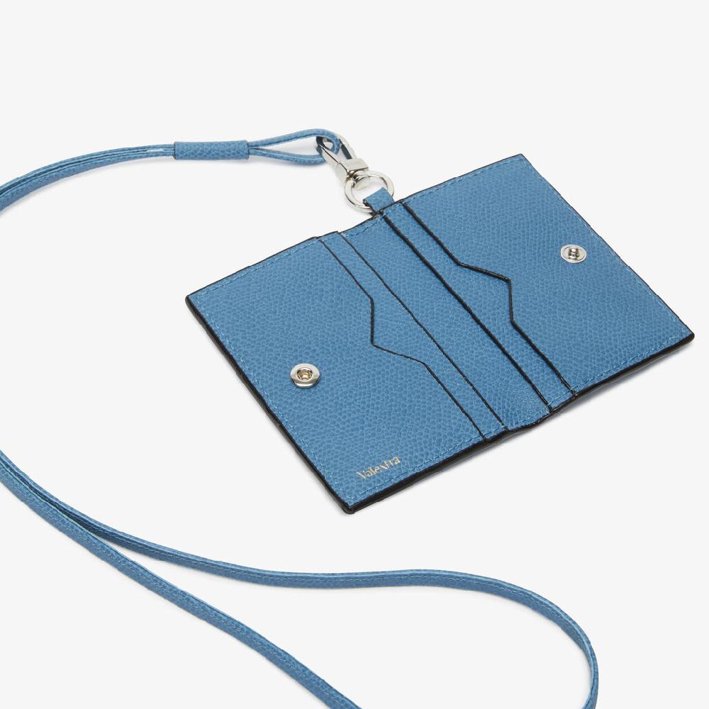 Valextra Porta carte con laccio da Donna in Pelle Azzurra | Valextra Offerta San Valentino