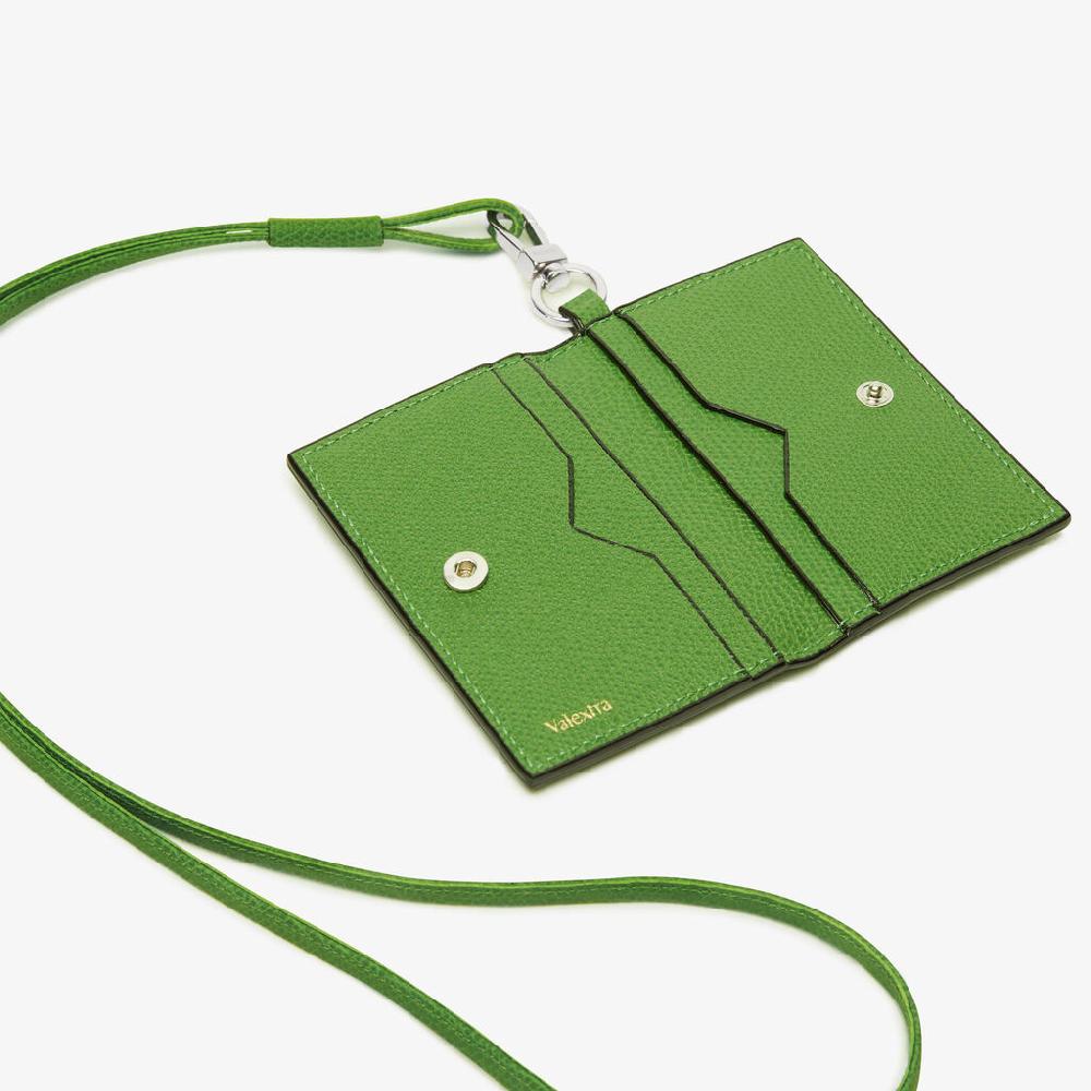 Valextra Porta carte con laccio da Donna in Pelle Verde | Valextra Offerta Anniversario