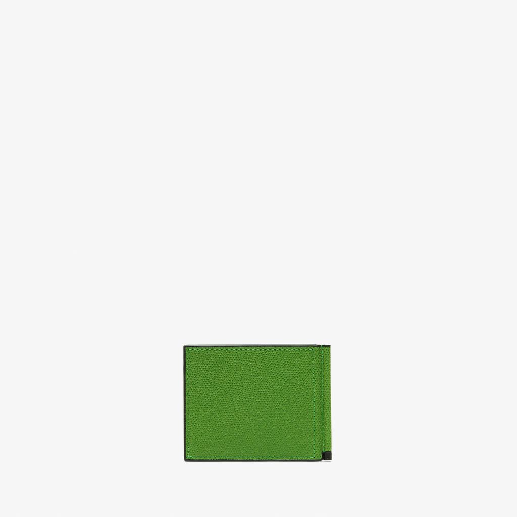 Valextra Portafoglio con fermasoldi in Pelle Verde | Piccola pelletteria Valextra Grandi sconti