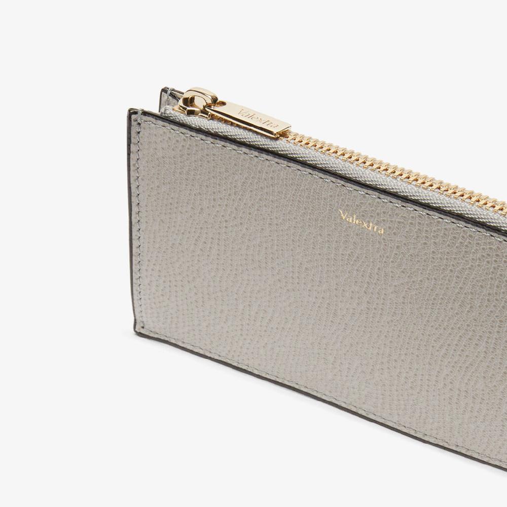 Valextra Portafoglio portamonete in Pelle Grigio chiaro | Valextra Offerte stagionali