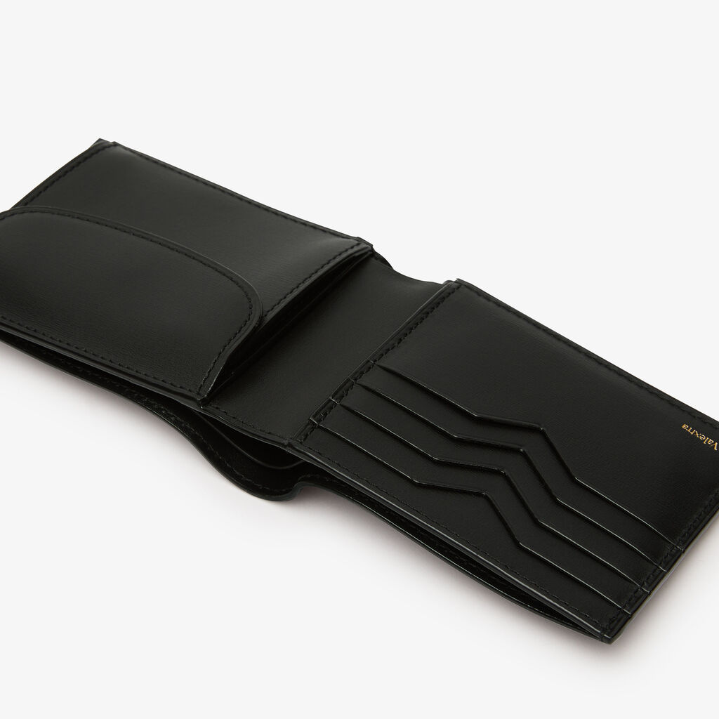 Valextra Portafoglio bifold da Uomo di Lusso in Pelle Nera | Valextra Comprane uno, ottenene uno gratis