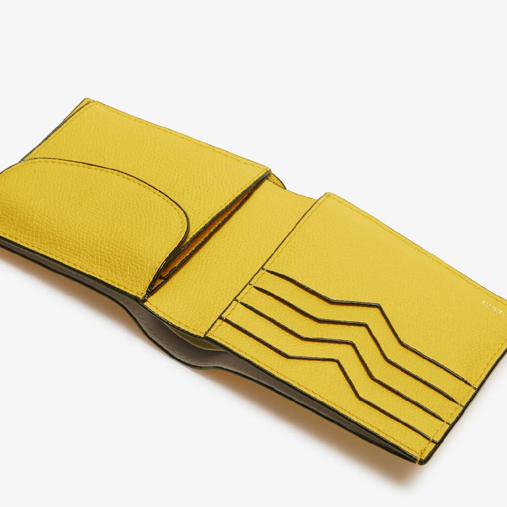 Valextra Portafoglio bifold da Donna di Lusso in Pelle Gialla | Valextra Offerte speciali
