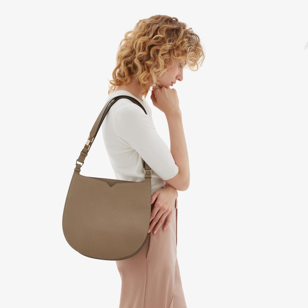 Valextra Borsa a spalla Media in Pelle Tortora | Valextra Hobo Fino al 50% di sconto