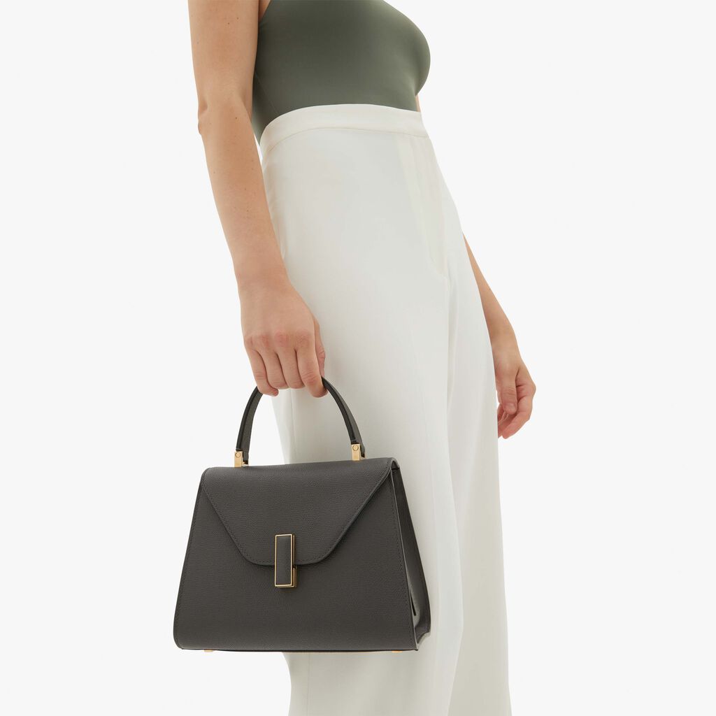 Valextra Borsa a mano Mini in Pelle Grigia | Valextra Iside Offerta speciale della fabbrica
