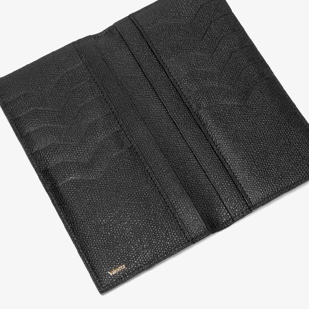 Valextra Portafoglio verticale bifold in Pelle Nera | Valextra piccola pelletteria Black Friday Prezzi