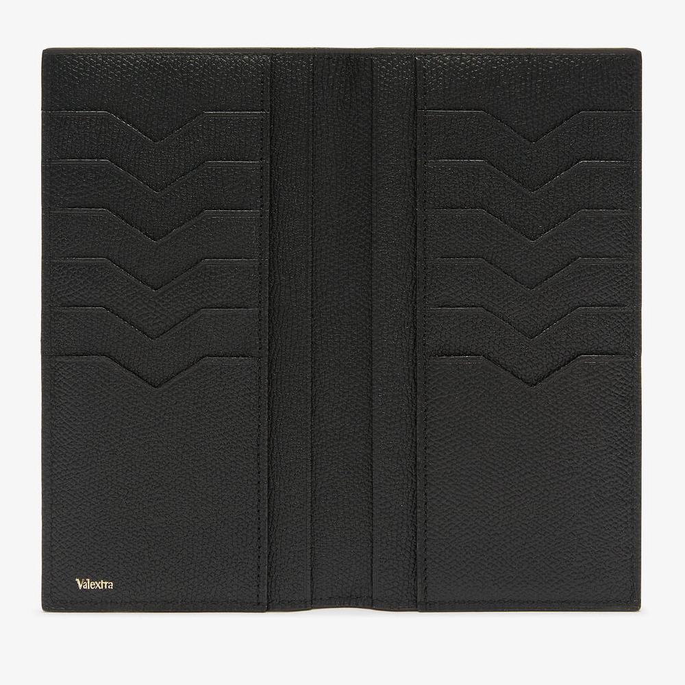 Valextra Portafoglio verticale bifold in Pelle Nera | Valextra piccola pelletteria Black Friday Prezzi