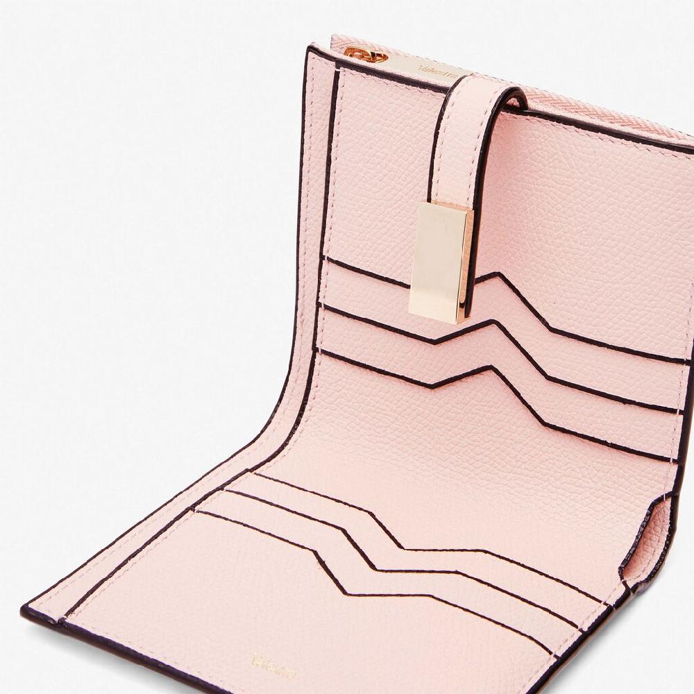 Valextra Portafoglio piccolo in Pelle Rosa | Valextra piccola pelletteria In Linea