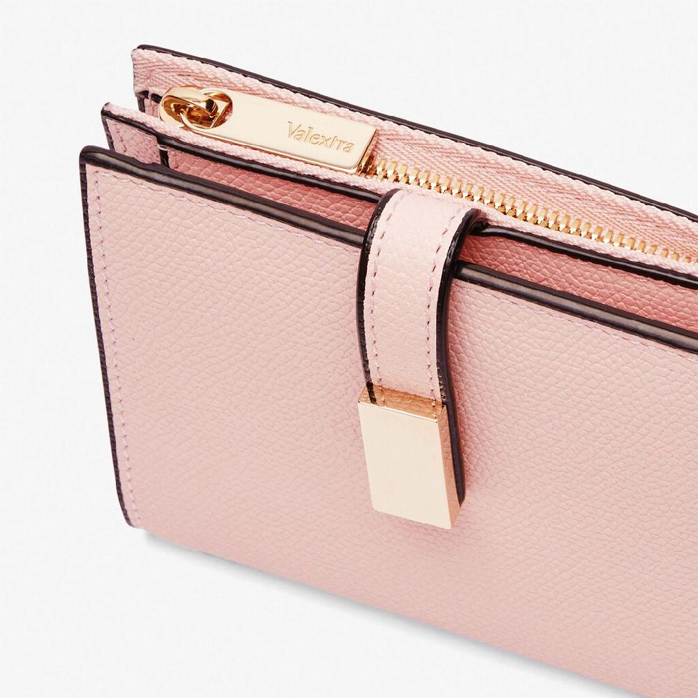 Valextra Portafoglio piccolo in Pelle Rosa | Valextra piccola pelletteria In Linea