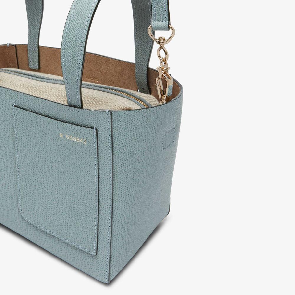 Valextra Borsa Secchiello da Donna in Pelle Azzurra | Valextra Soft Qualità Garantita
