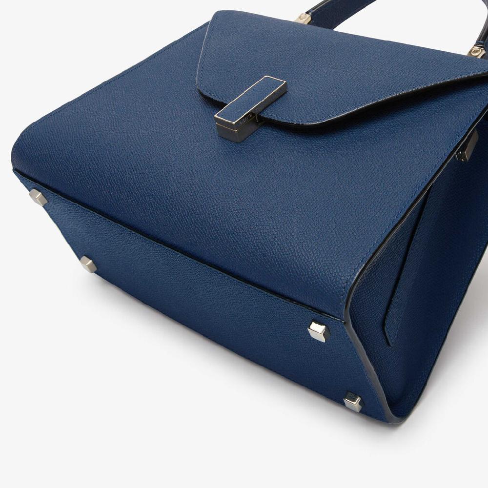 Valextra Borsa a mano da Donna in Pelle Blu Zaffiro | Valextra Iside Negozi Online