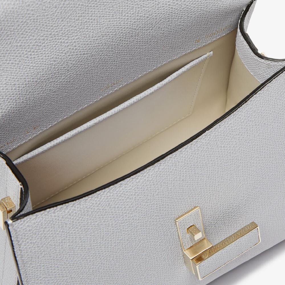 Valextra Borsa a tracolla da Donna in Pelle Grigia | Valextra Iside Consegna Veloce