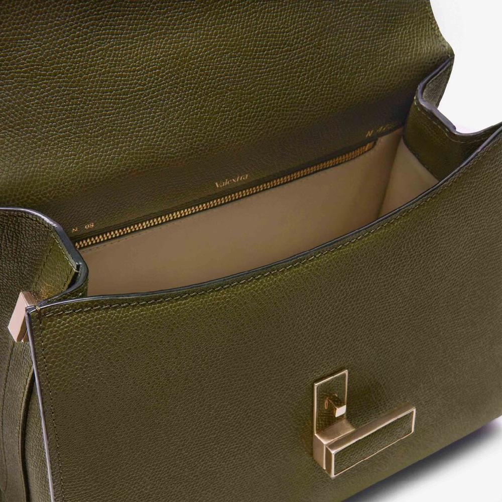 Valextra Borsa a mano Media in Pelle Verde Militare | Valextra Iside Sottocosto