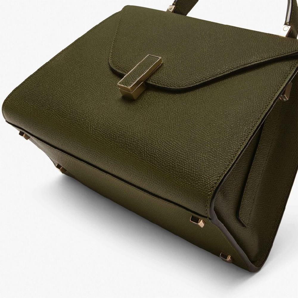 Valextra Borsa a mano Media in Pelle Verde Militare | Valextra Iside Sottocosto