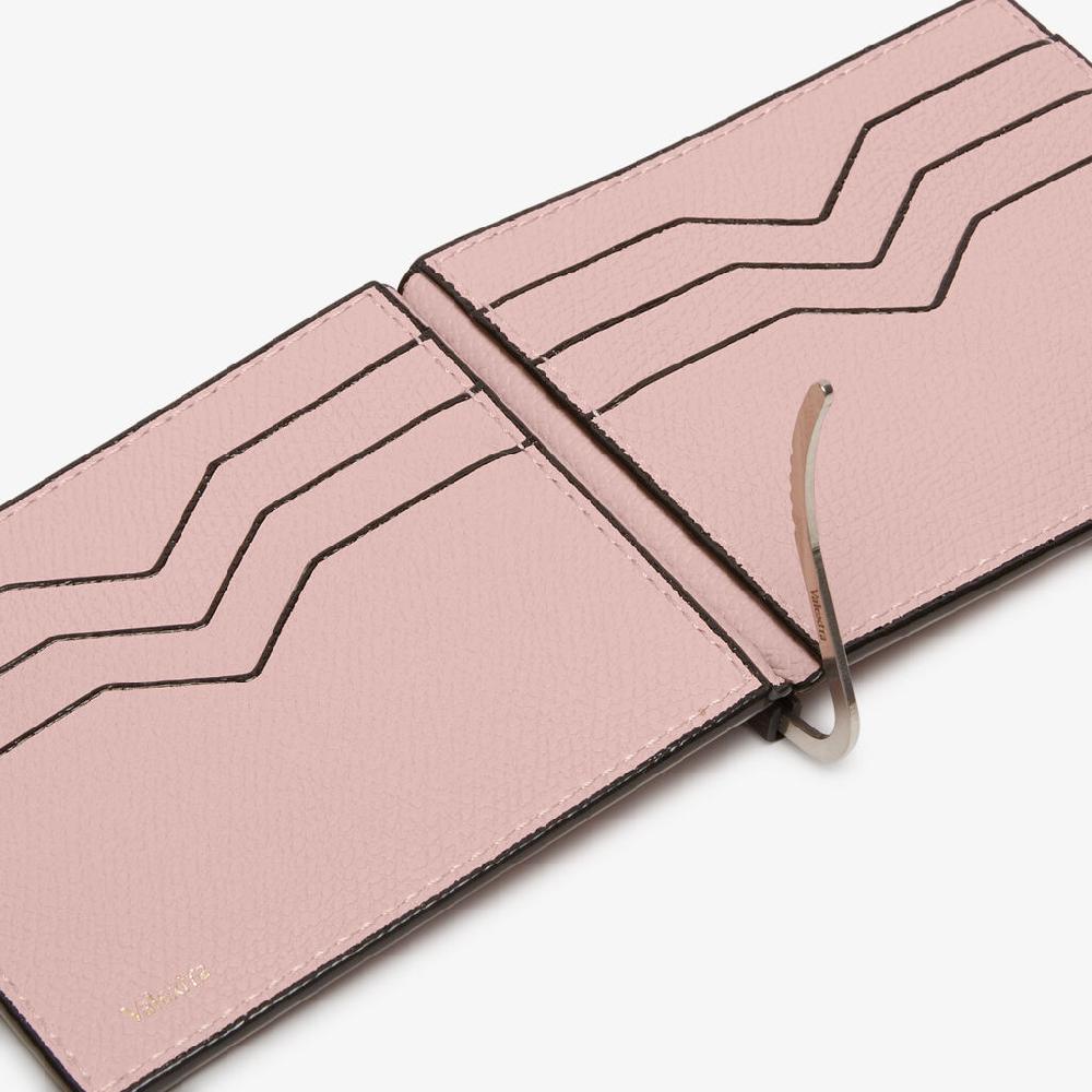 Valextra Portafoglio con fermasoldi in Pelle Rosa | Valextra Simple Grip Sconto