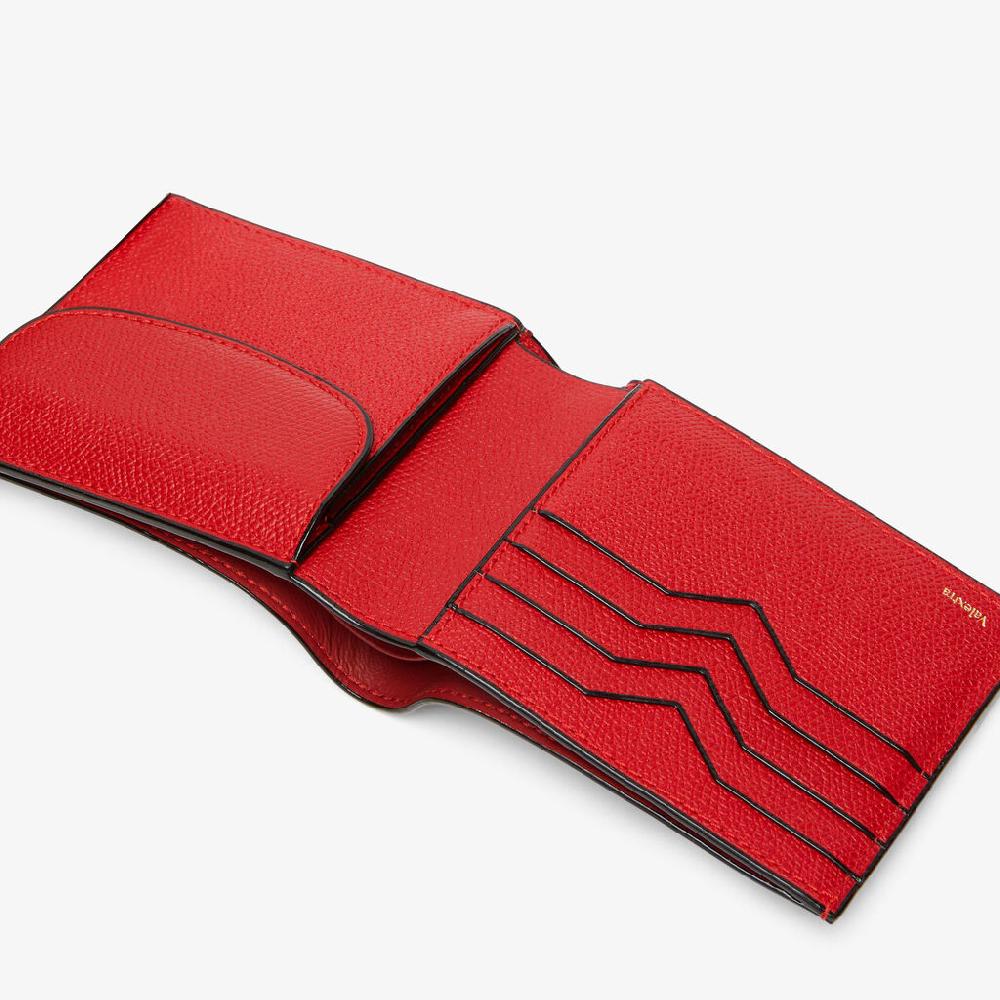 Valextra Portafoglio Bifold in Pelle Rossa con portamonete | Valextra Offerta