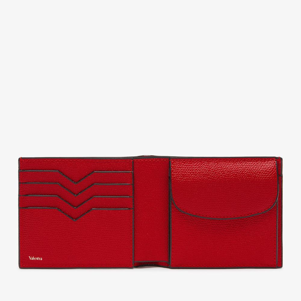 Valextra Portafoglio Bifold in Pelle Rossa con portamonete | Valextra Offerta