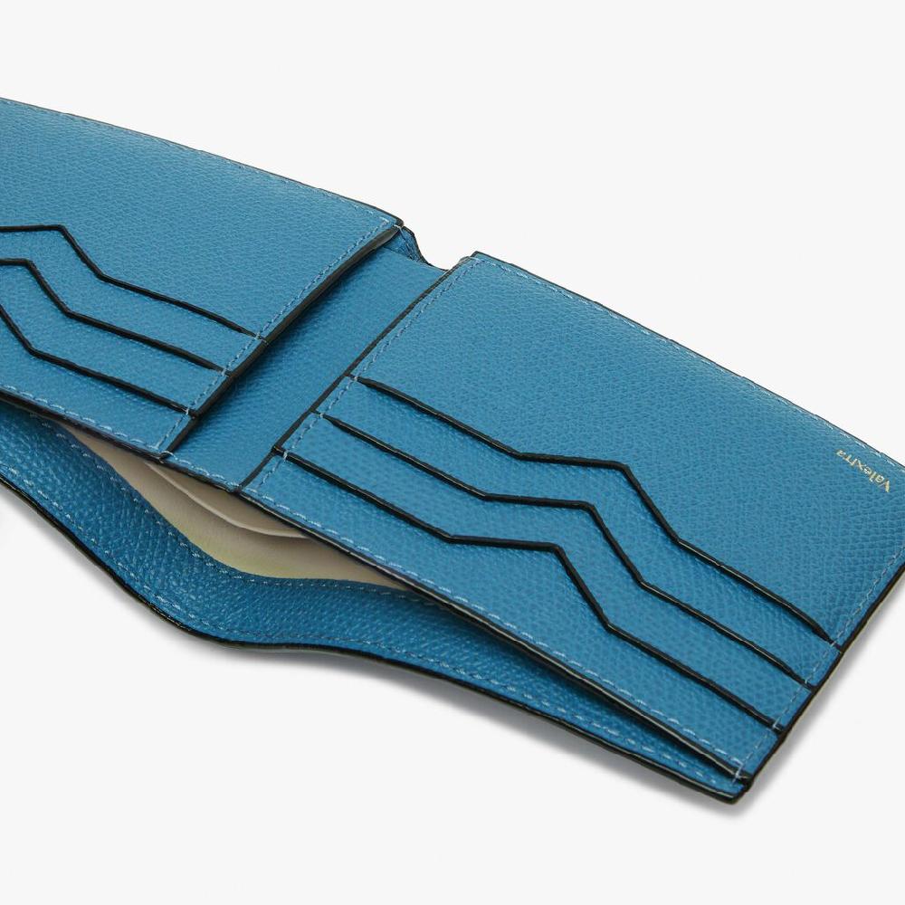 Valextra Portafoglio piccolo con portacarte in Pelle Blu Cobalto | Valextra Economico