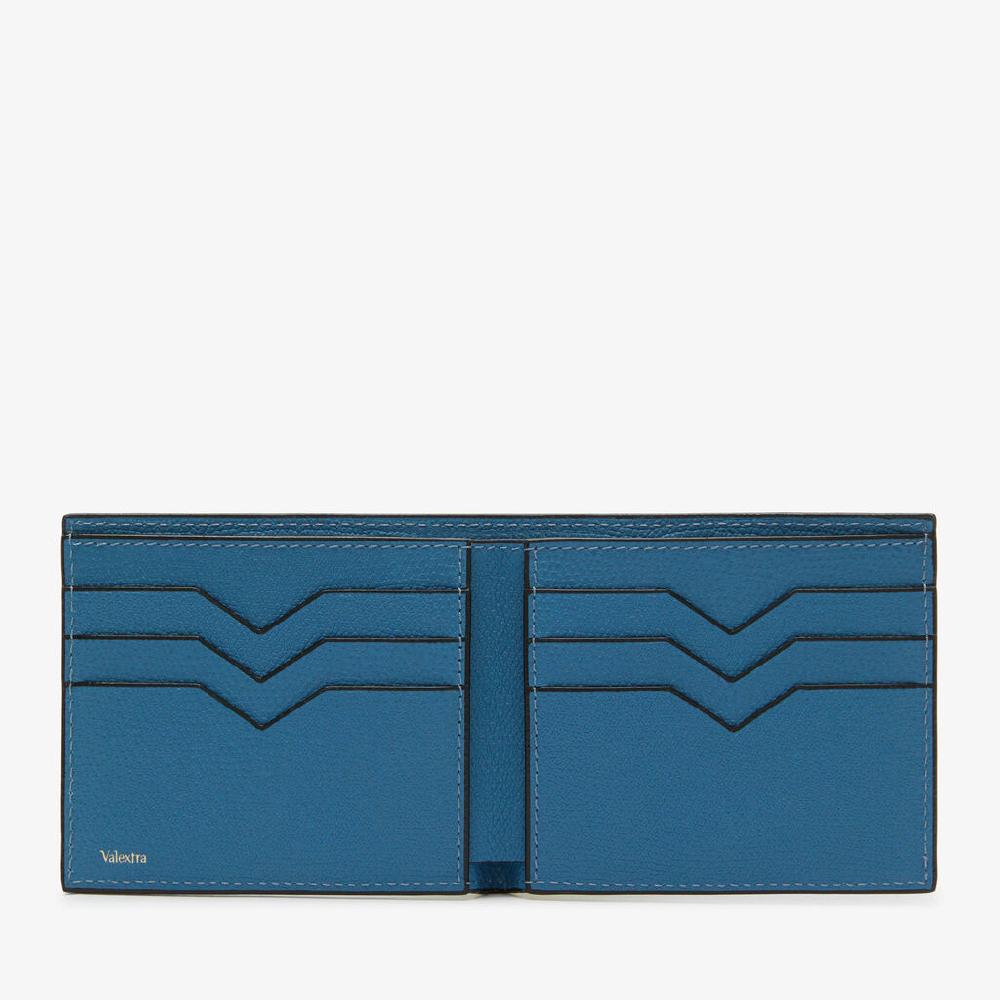 Valextra Portafoglio piccolo con portacarte in Pelle Blu Cobalto | Valextra Economico