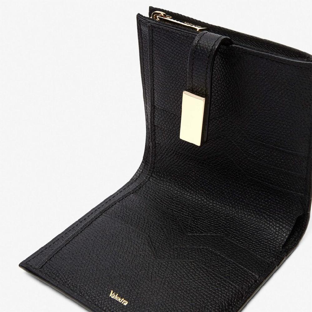 Valextra Portafoglio piccolo in Pelle Nera | Piccola pelletteria Valextra Outlet