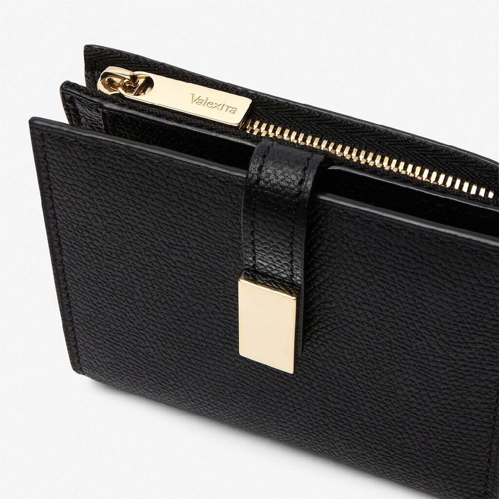 Valextra Portafoglio piccolo in Pelle Nera | Piccola pelletteria Valextra Outlet