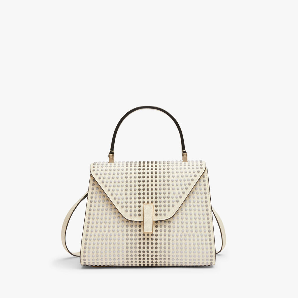 Valextra Borsa Donna con borchie Grigie in Pelle Bianca | Valextra Iside Saldi