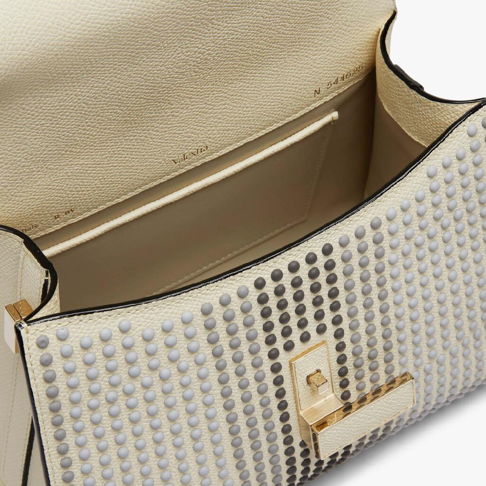 Valextra Borsa Donna con borchie Grigie in Pelle Bianca | Valextra Iside Saldi