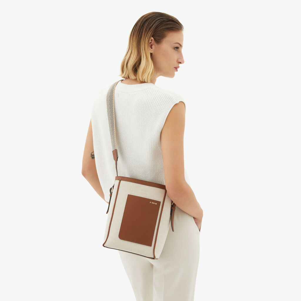 Valextra Borsa a secchiello Donna in Tela Grigia e Marrone | Valextra Soft Hotsell